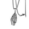Vintage Hands Prayer Necklace Religious Belief Stainless Steel Chain Amitabha Pendant One Piece
