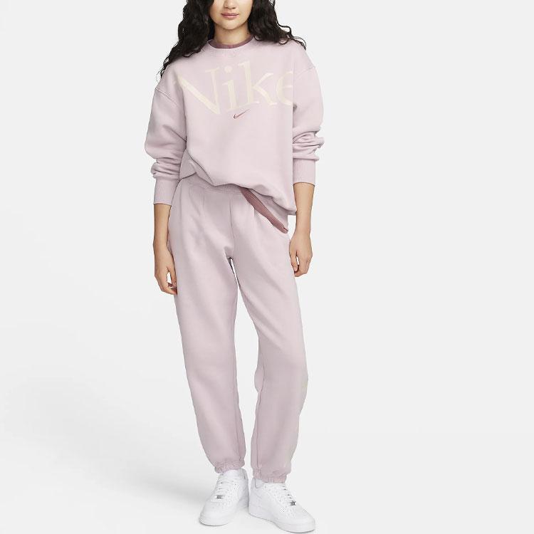 Nike Свитшот с круглым вырезом и логотипом Phoenix Fleece Женский топ Дымчато-фиолетовый FN3654-019