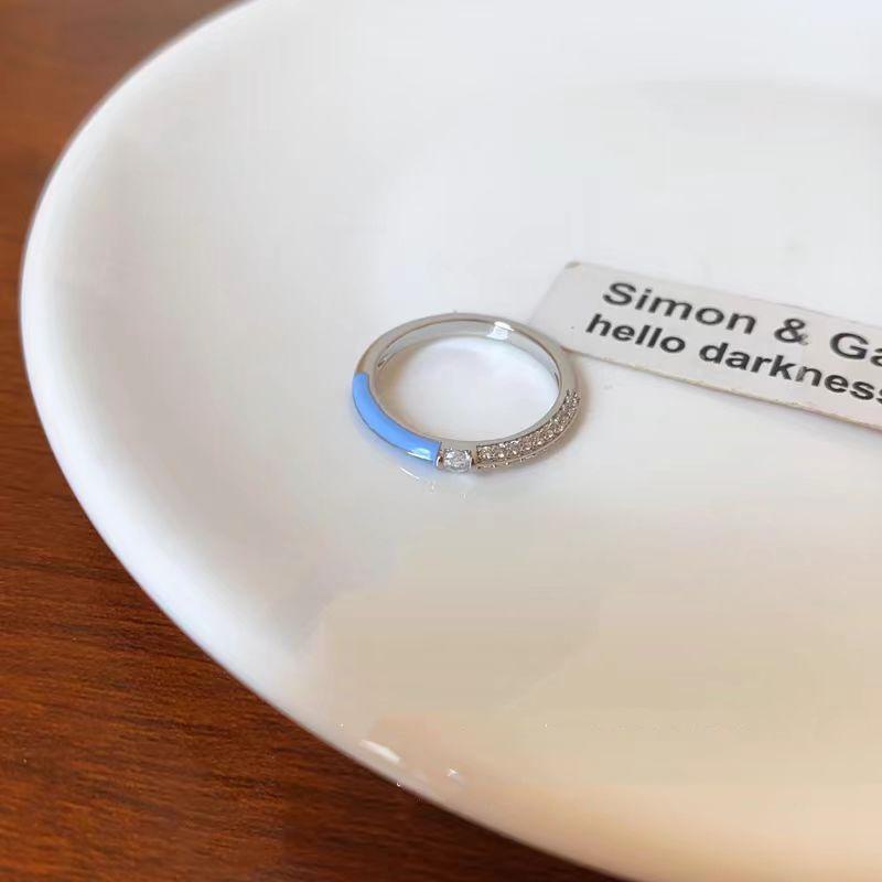 2025 Blue Rose Glaze Pearl Open Ring: Luxurious High-End Jewelry for Women