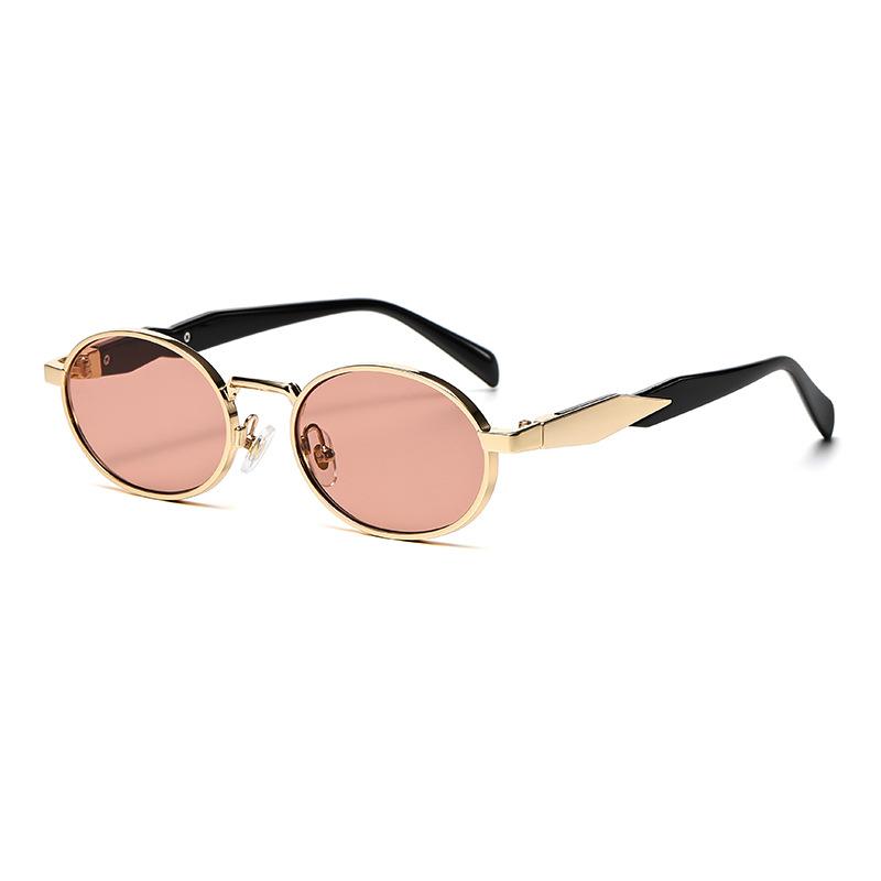 Steampunk Sunglasses Retro Women's Oval Sunglasses Fashion Men Punk Style Classic Retro Small Metal Brand Glasses UV400