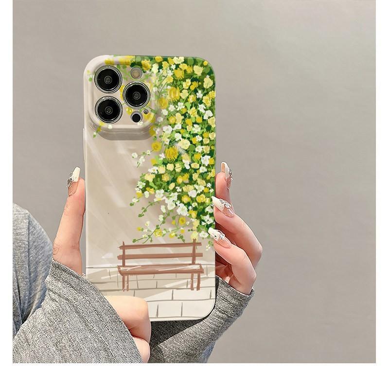Полная стена цветов относится к Apple 17promax мультяшный милый iPhone16Pro объектив все включено 15 новый 14