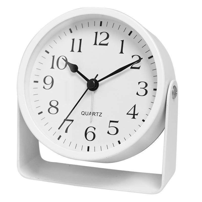 4,5-дюймовый аналоговый будильник, бесшумные не тикающие маленькие вращающиеся металлические настольные часы с подсветкой