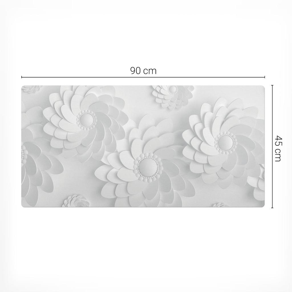 Vinyl Anti-Slip Gaming Desk Mat Floral Spirals 90x45 cm