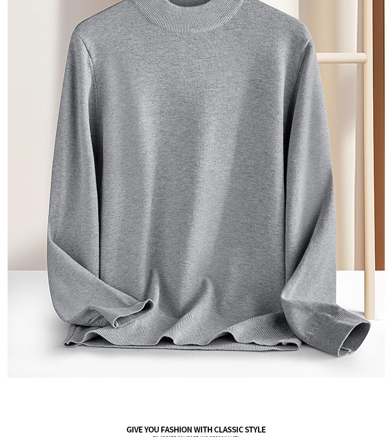 Мужской свитер-полуводолазка из модала из мерсеризованной шерсти высшего качества - теплая трикотажная модель средней длины для осени/зимы