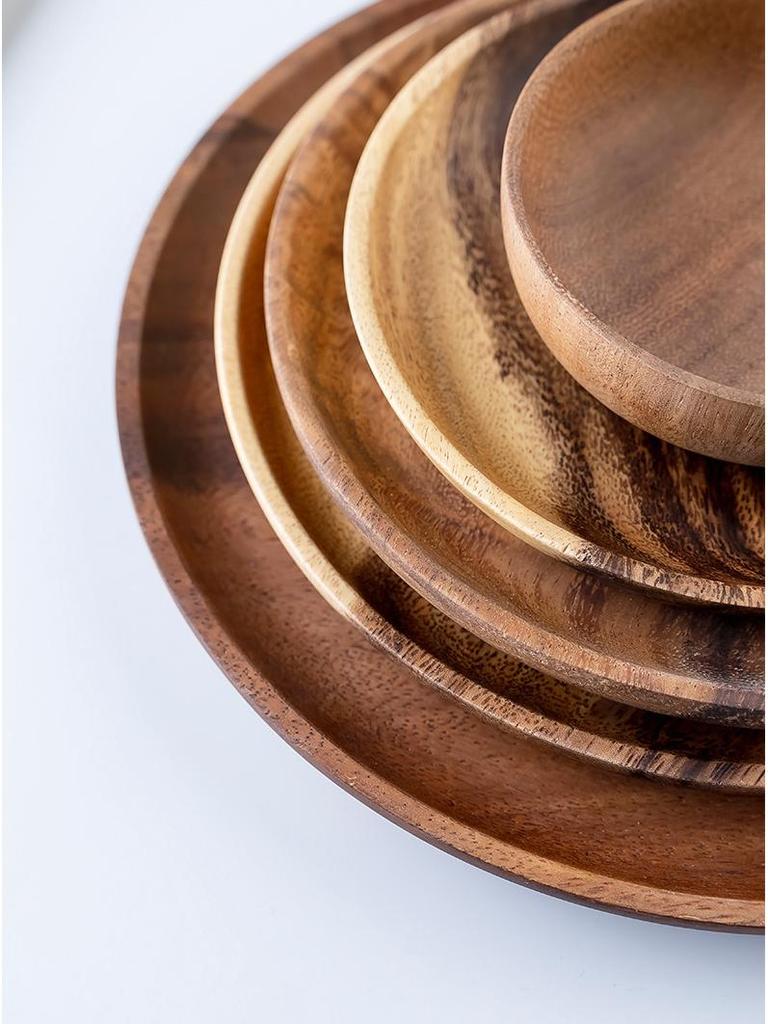 Acacia Wood Round Fruit & Snack Plate