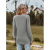 GMXIA Autumn Women's Long Sleeve T-shirt Solid Color V-neck Simple Gauze Bubble