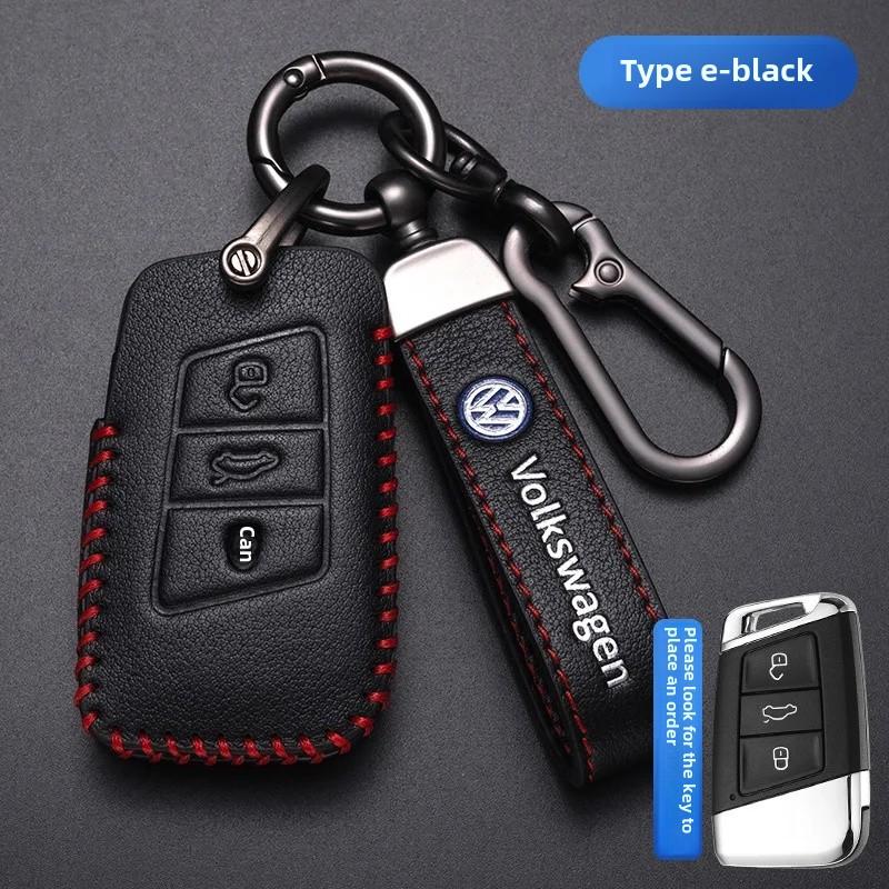 For VOLKSWAGEN VW Polo Golf 7/8 Genuine Leather Key Cover Fast Thrill Tour Guide Lingdu Exploration Vehicle Car Key Case High Qu