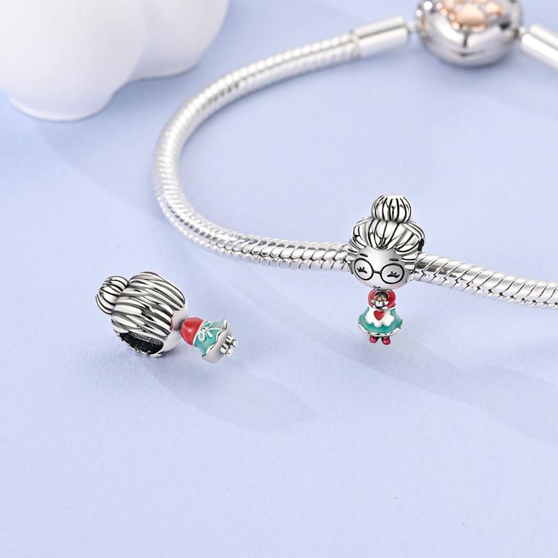 Charms Silver 925 Warm Grandmother Family Affection Beads Fit Charms Plata 925 Bracelet Beads Women Jewellery Making