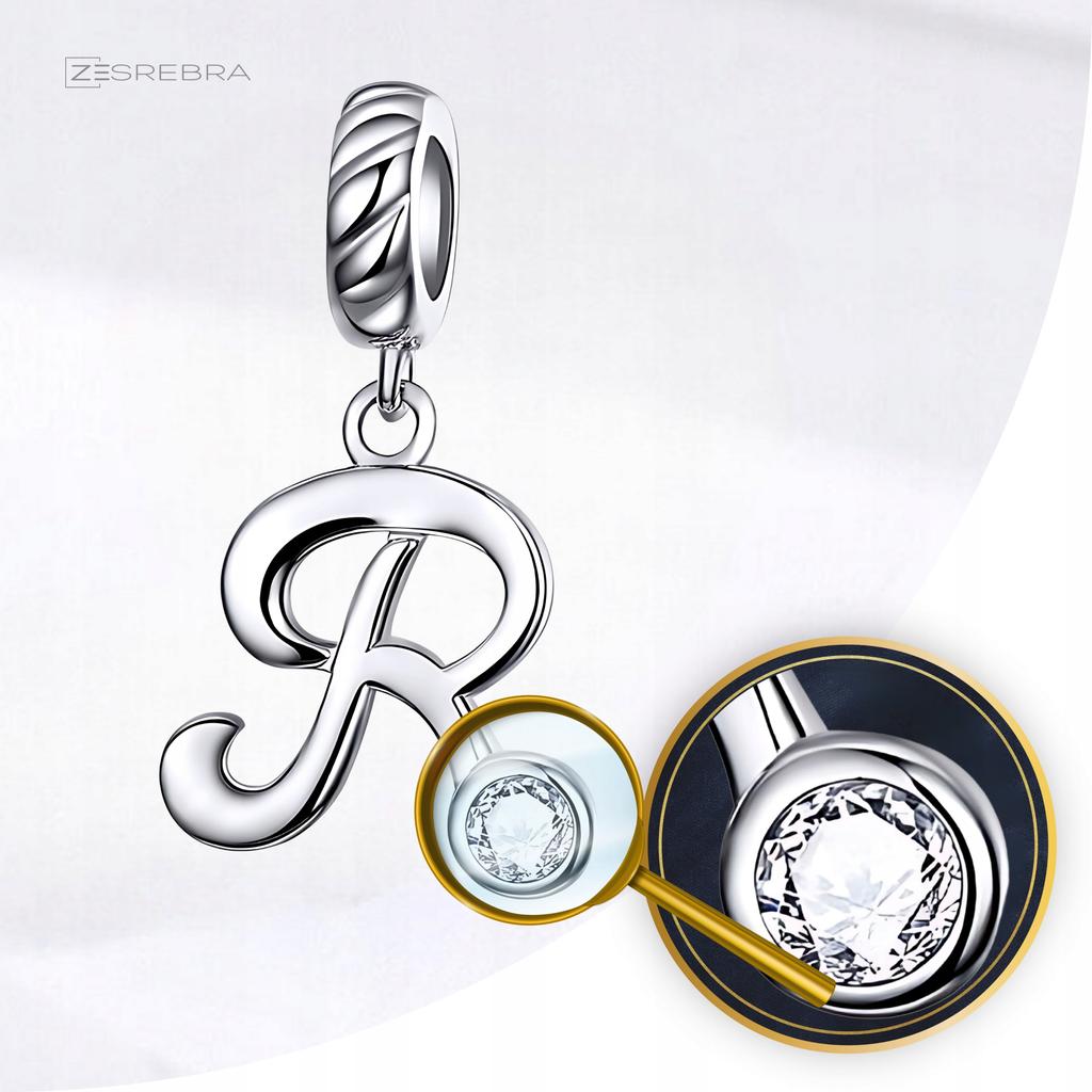 Charms Letter R Pendant Pr 925 Hanging Pendant Zircons Letter