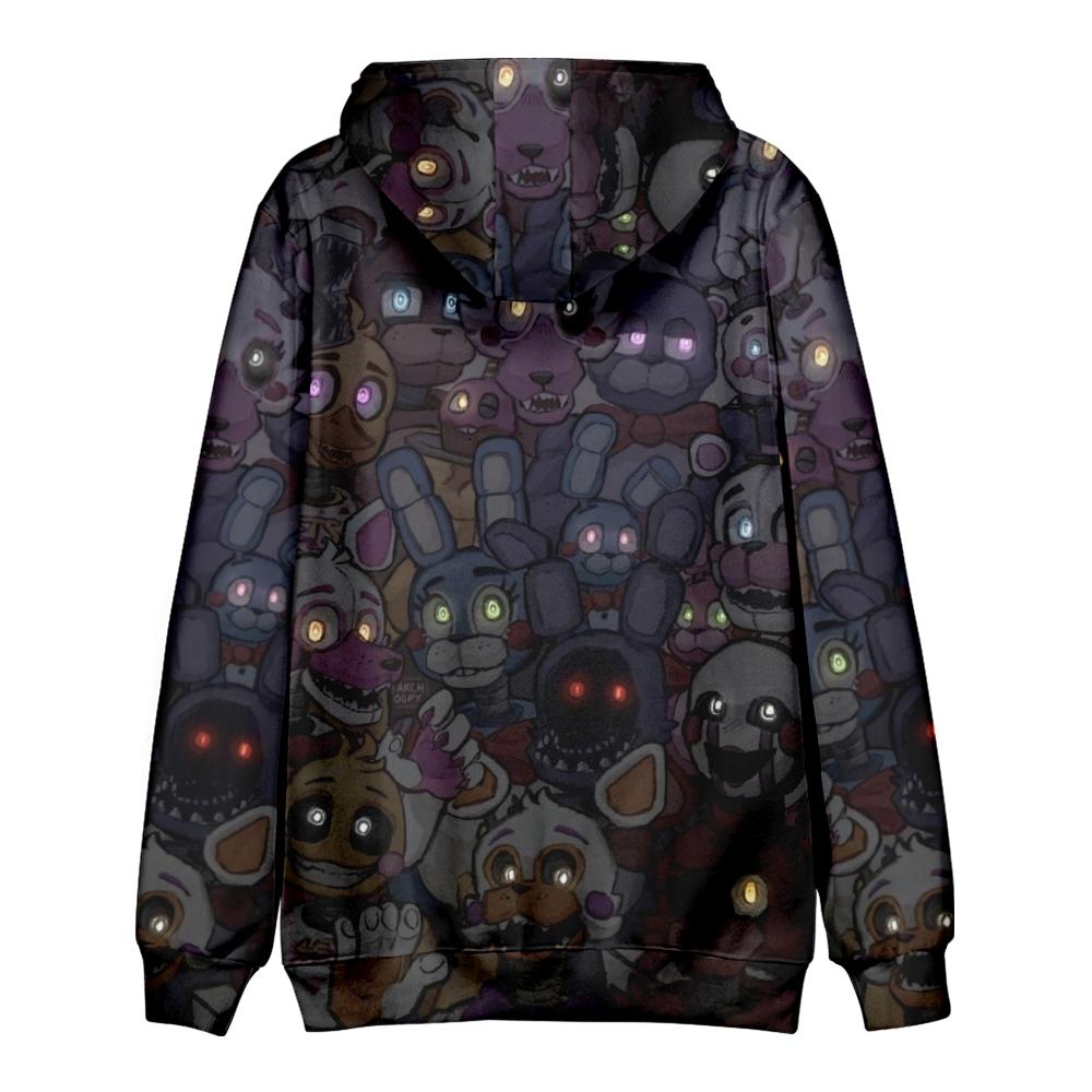 Men Women Hoodie Streetwear Casual Five Nights At Freddy's Cartoon Printed Hooded Pullover Sweatshirts