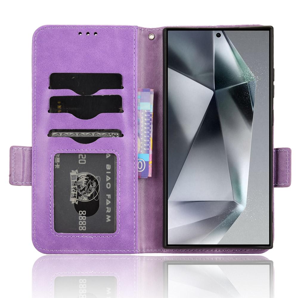 For Samsung Galaxy S24 Ultra Case Imprinted Triangle Leather Wallet Shockproof Cover with Stand