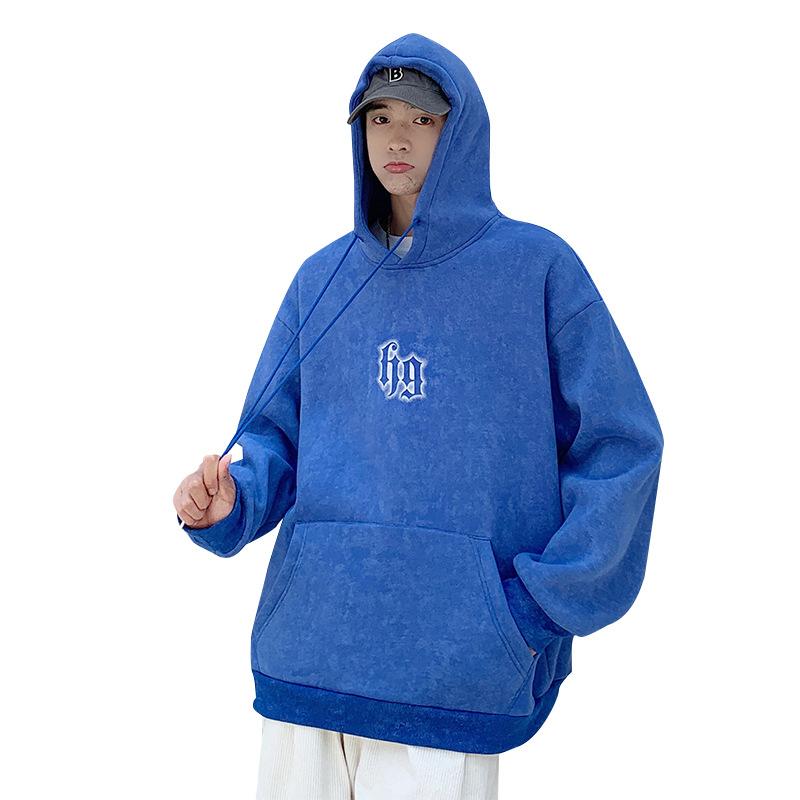 Весна и осень новый мужской корейский буквенный принт капюшон длинный рукав толстовка модная пара интернет знаменитость тот же стиль универсальный топ