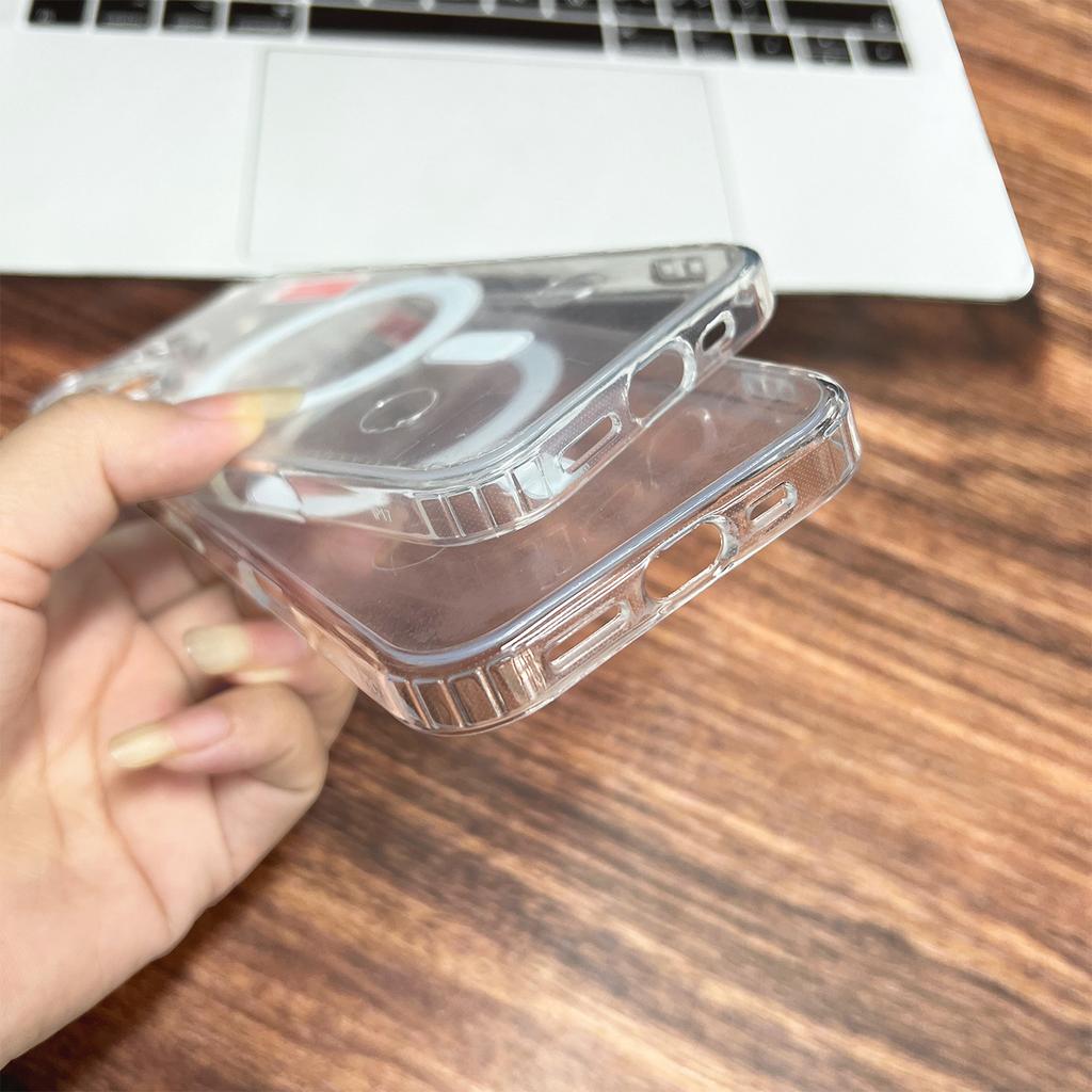 Прозрачный акриловый магнитный чехол для iPhone Air 17 16 Pro Max 15 14 Plus 13 12 11 Magsafe Прозрачная защитная крышка для камеры