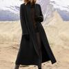 Women's Long Woolen Coat Casual Solid Color Long Sleeve Fashion Outerwear