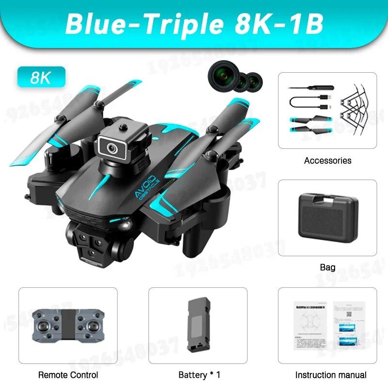 Новый KY605S RC Дрон GPS 8K Professinal с тремя камерами Широкоугольный оптический локализация потока Четырехсторонний квадрокоптер для предотвращения препятствий