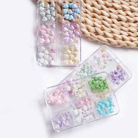 Yousheng 1 коробка Нейл-арт бант не падающий трехмерный блеск не выцветающий DIY смола осень зима кавайный бант нейл-арт очарование маникюрный салон поставки