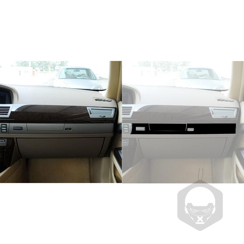 For BMW 7 Series E65 E66 2002-2008 Car Accessories Piano Black Copilot Dashboard Panel Trim Cover Interior Sticker Modification