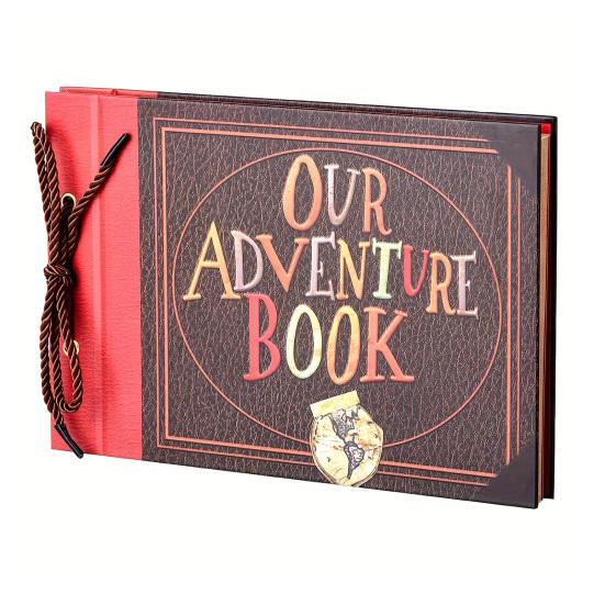 Adventure Book Scrapbook Handcrafted Photo Album with Pocket Retro Diary DIY Travel Journal Gift for Couples Anniversary Weddings Birthday Christmas