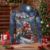Men's Long Sleeve 3D Digital Print Christmas Shirts Casual Tops for Autumn and Winter