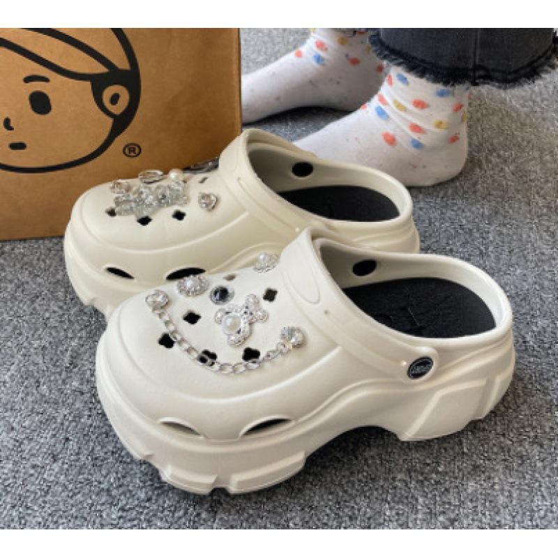 Женские клоги на толстой подошве, увеличивающие рост: Стильные Нескользящие, Дышащие, с Закрытым Носком для Ношения на Улице, в Офисе, Операционной или Летом.