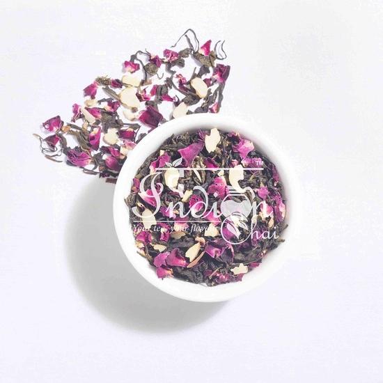 Индийский чай - Кашмирский зеленый чай Kahwa 30 пакетиков-пирамидок, цельнолистовой зеленый чай с миндалем, кардамоном, гвоздикой, корицей