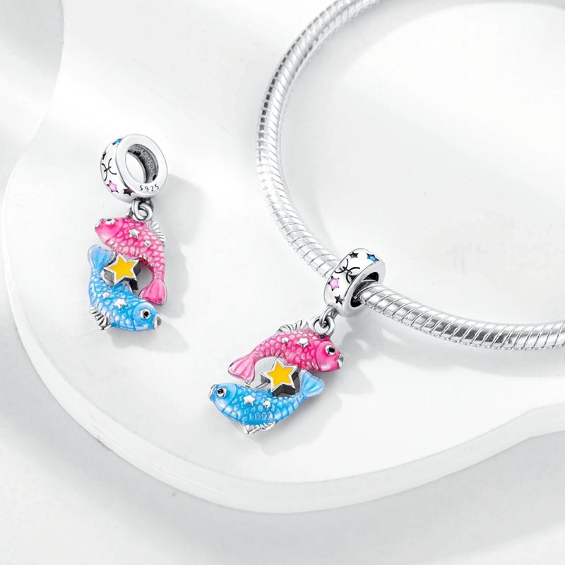 Медь 12 Знаков Зодиака Флуоресцентные Двенадцать Созвездий Знак Зодиака Бусины Подвески Подходят для Оригинального Браслета Ожерелья Подвеска-Шарм