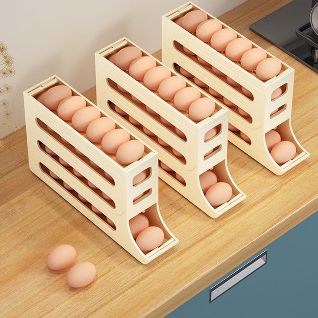 4-слойная подставка для яиц, автоматический органайзер для яиц в холодильнике, компактный кронштейн для дозатора яиц, вмещает 36 яиц