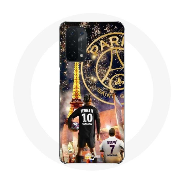 Case - PSG - Oppo A74 5G - Neymar and Mbappé - Flexible - White