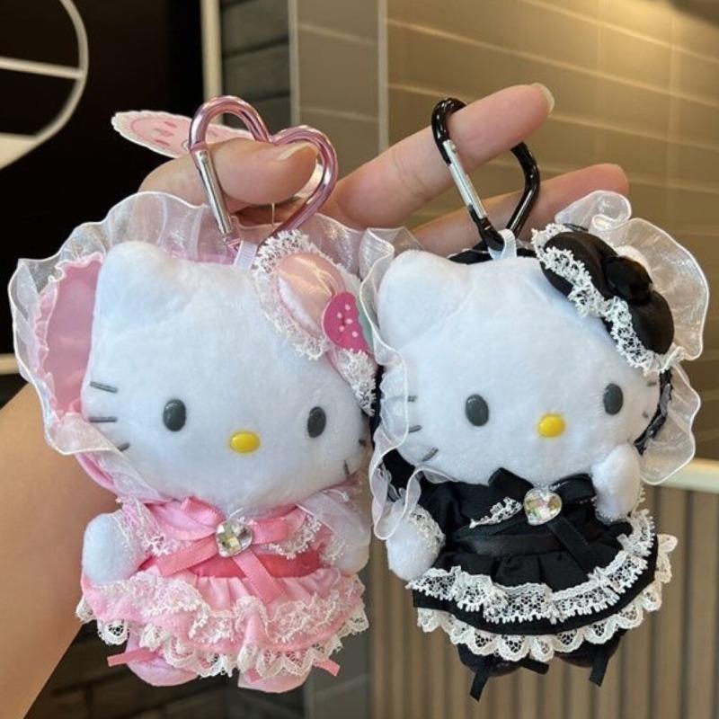 Новый плюшевый брелок Hello Kitty Сложная работа Лолита Кружевное платье Шарм-подвеска Сумка Китти Мягкая Сладость Горничная Декорация Подвеска Девочковый Подарок