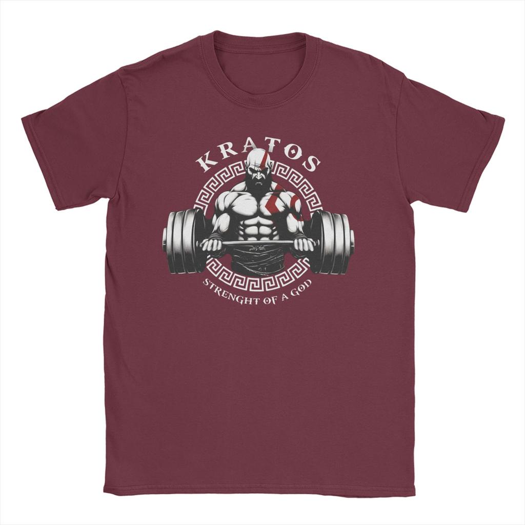 Kratos Gym God of War TShirts for Unisex Women Novelty Cotton Tee Shirt O Neck Short Sleeve T Shirts Printed Clothing