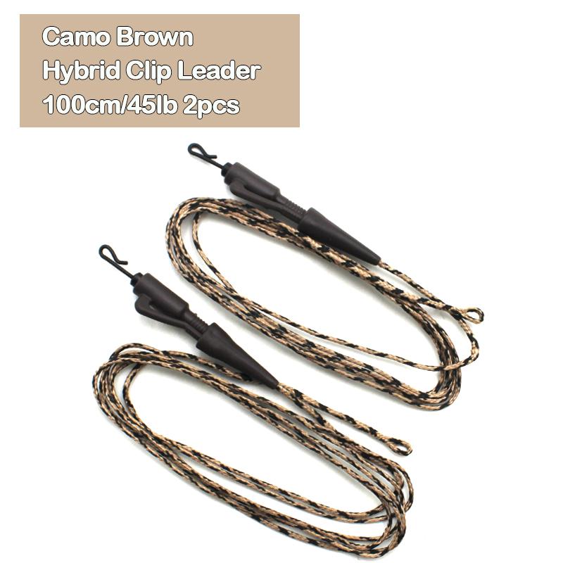2x леска для ловли карпа, 100 см/45 фунтов, гибридный зажим QC, поводок Leadcore, камуфляжный зеленый/коричневый карповые снасти для волос, терминалы, аксессуары для снастей