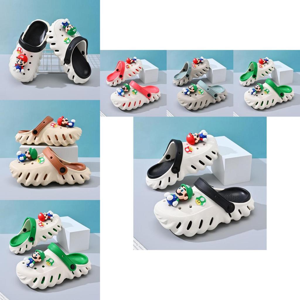 Летние детские пляжные шлепанцы Марио, нескользящие, прочные, для мальчиков и девочек, ярких цветов