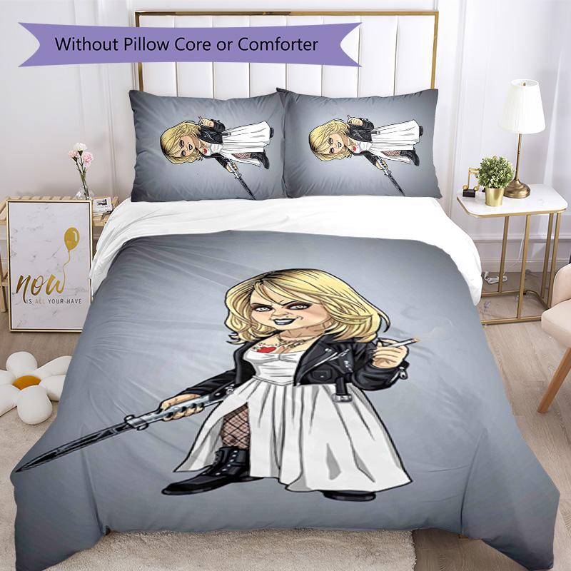 Chucky 3pcs Bedding Set Duvet Cover Closure Includes 1 Duvet Cover & 2 Pillowcases for All Seasons Bedroom Home Dorm Decor