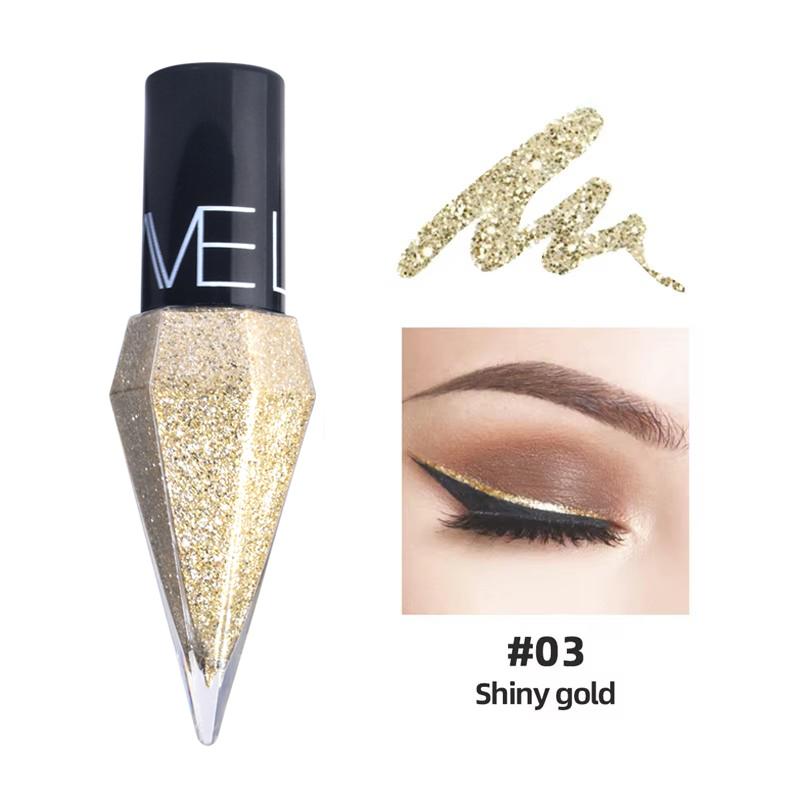 9- Diamond Shiny Eye Liners Eyeshadow Waterproof Silver Rose Gold Glitter Sequins Eyeliner Fast Drying Eye Shadow Cosmetics