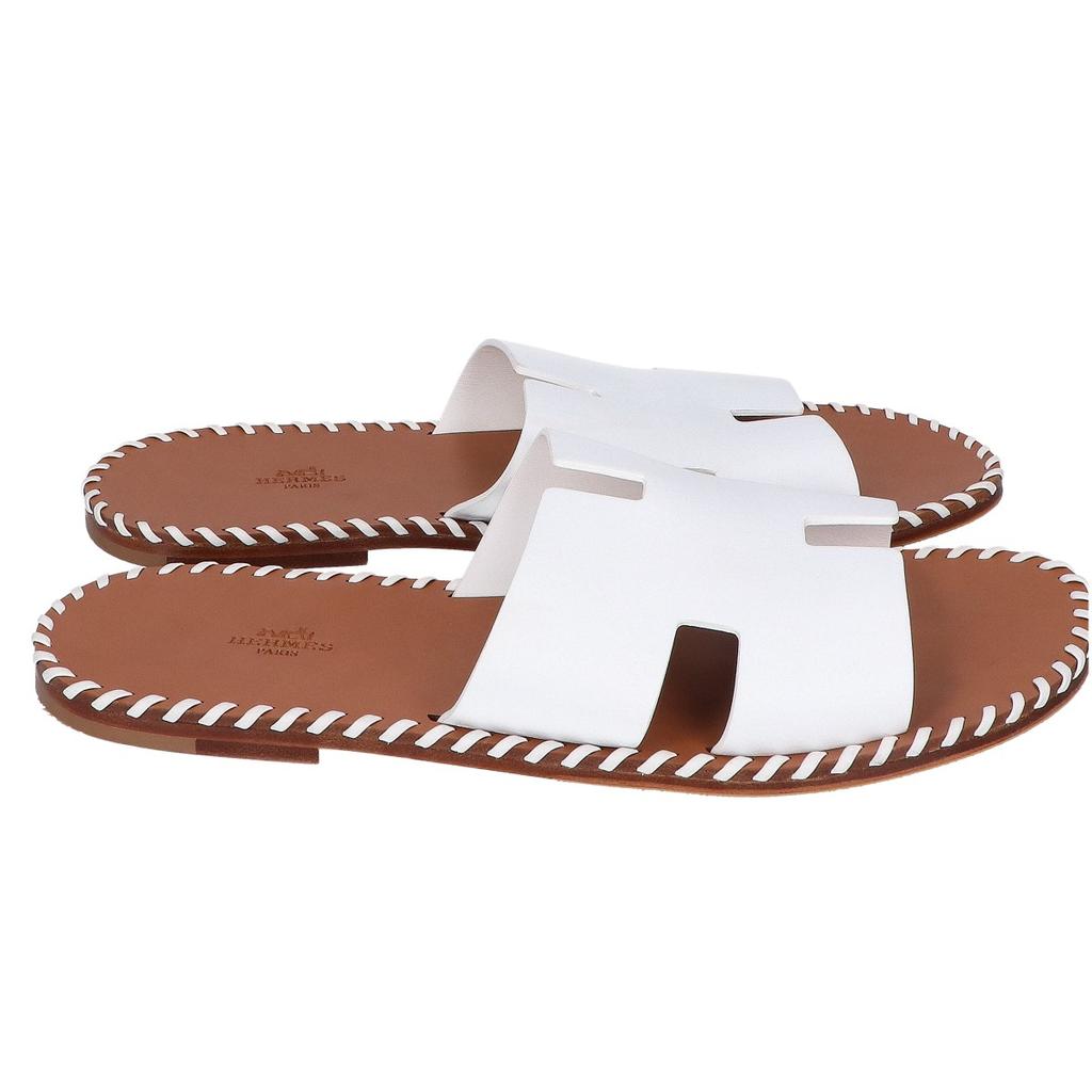 Hermes 221797ZH Oran Tresse Flat Shoes 44 whiteUsed