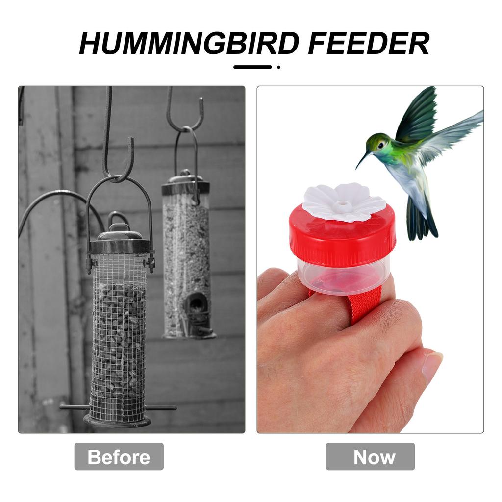 1Pcs Hummingbird Feeder Plastic Flower Shape Handheld Creative Feeding Tool Replacement Feeding Outlet Bird Feeder Accessories
