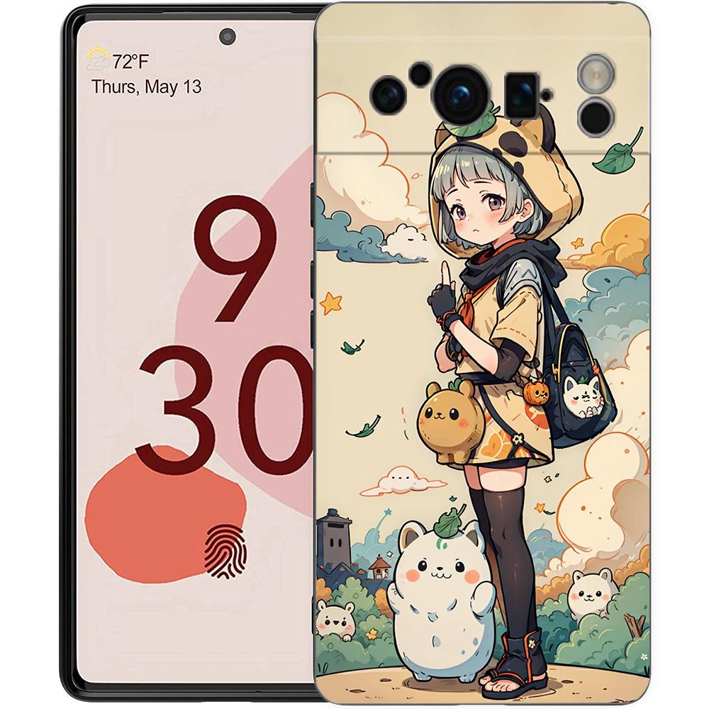 Чехол для телефона Google Pixel 8 7 6 Pro 8A 7A 6A, ТПУ-оболочка, Мягкий силикон, Ударопрочный, Черная крышка, Genshin Impact Wanderer
