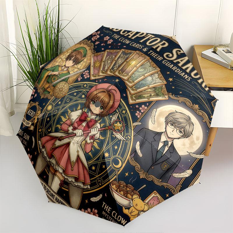 1 шт. Автоматический складной зонт - Рисунок Cardcaptor Sakura Портативный складной дизайн С 8 спицами Рождественские и Новогодние подарки