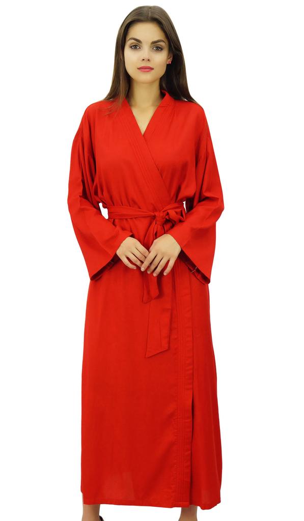 Bimba Womens Solid Rayon Robe Getting Ready Bride Bridesmaid Coverup Maxi