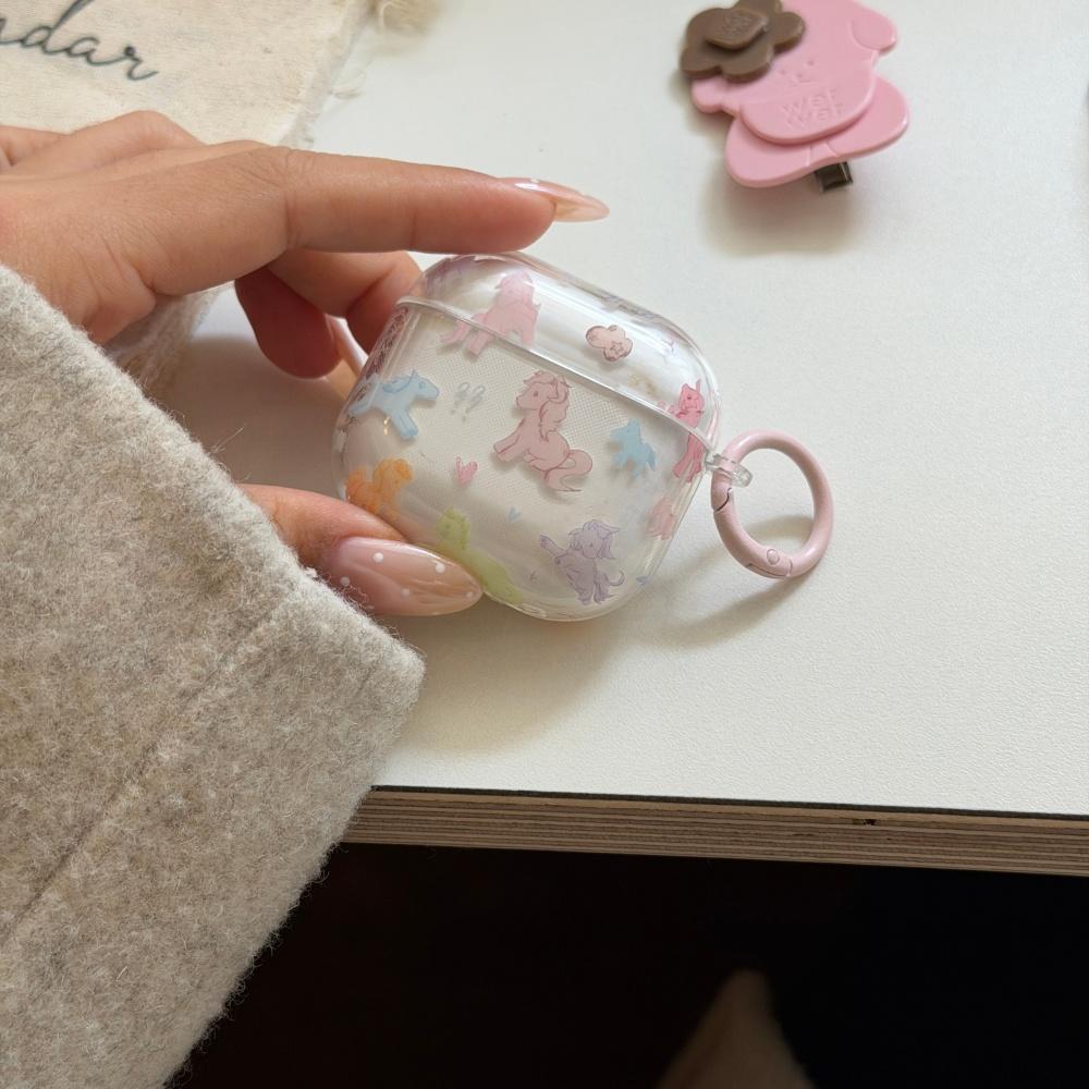 Ins милый цветной граффити пони защитный чехол для airpods4 airpod3 подходит для apple pro чехол для наушников второе поколение беспроводной bluetooth 1 третий