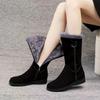 Women's Mid-Calf Boots, New Winter Style Fleece-Lined Thickened Flat-Soled Anti-Slip Ankle Boots for Women