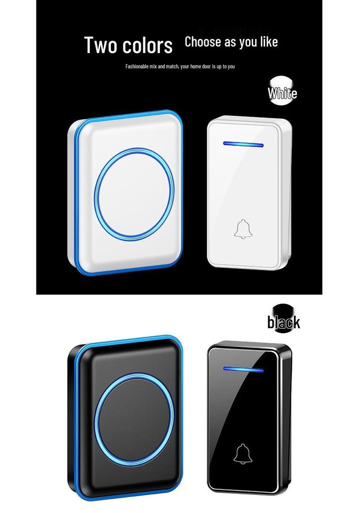 Self-Powered Wireless Doorbell with Flashing Lights and Sound for Long-Distance Use, Ideal for Elderly, Deaf, and Mute.