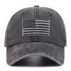 Washed vintage letter baseball cap versatile for men and women, American flag pure cotton hat