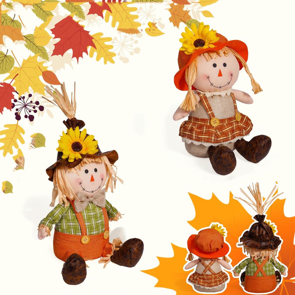 Thanksgiving Doll Harvest Season Sunflower Decoration Scarecrow Doll Series Decorations Autumn Home Decoration