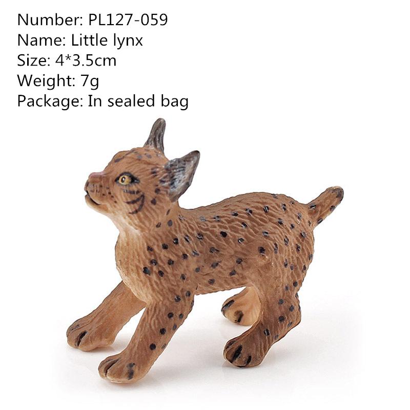 Realistic Simulated Forest Animal Lynx Scale Model Solid Simulation Bobcat Wild Fox Action Figures Toys Playsets For Children Christmas Gift Presents