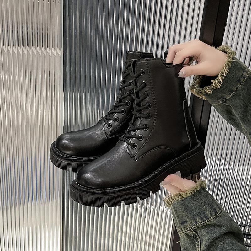 Модные женские ботинки из искусственной кожи на платформе, осенне-зимние, с мягкой подошвой, дизайнерские женские ботинки для мотоциклистов