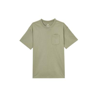 Спортивная одежда Swoosh Premium Essentials Минималистичная мода Универсальная Классическая Футболка с карманом и коротким рукавом Мужская одежда Топы Светло-армейский-зеленый DQ9296-320