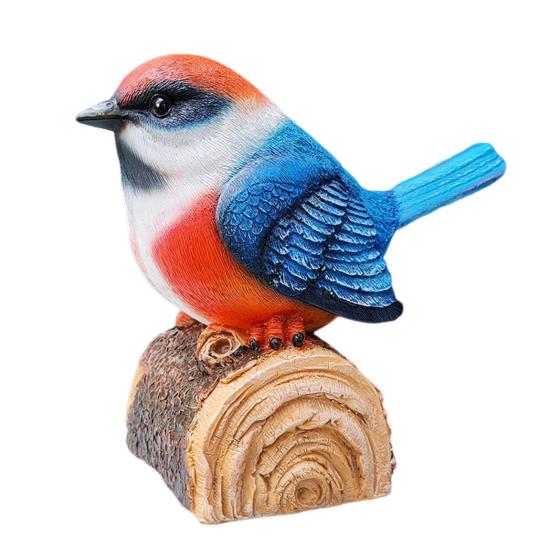 Птица-украшение со звуком птицы, срабатывающим от света, реалистичный вид, декоративная скульптура птицы для сада