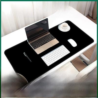 Черный очень большой грязеотталкивающий коврик для мыши для игр и офисного стола с фиксирующим краем