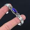 925 Silver American Dichroic Glass Gemstone Artisan Wife Flower Bangle Bracelet